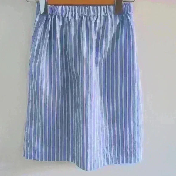 ZARA | Girl's  Blue/White Striped Cotton Blend Midi Skirt - Picture 6 of 7
